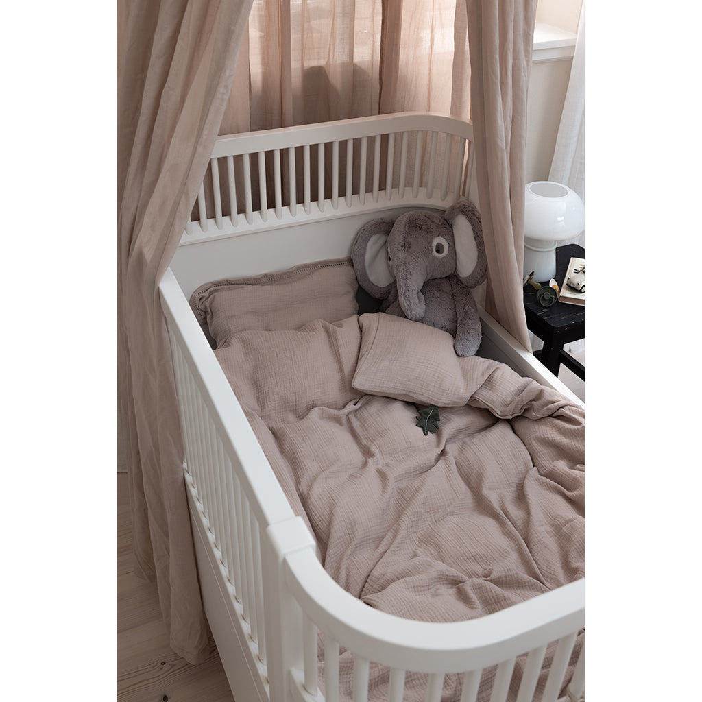Sebra Juniorsengetøy, musselin - Seabreeze beige