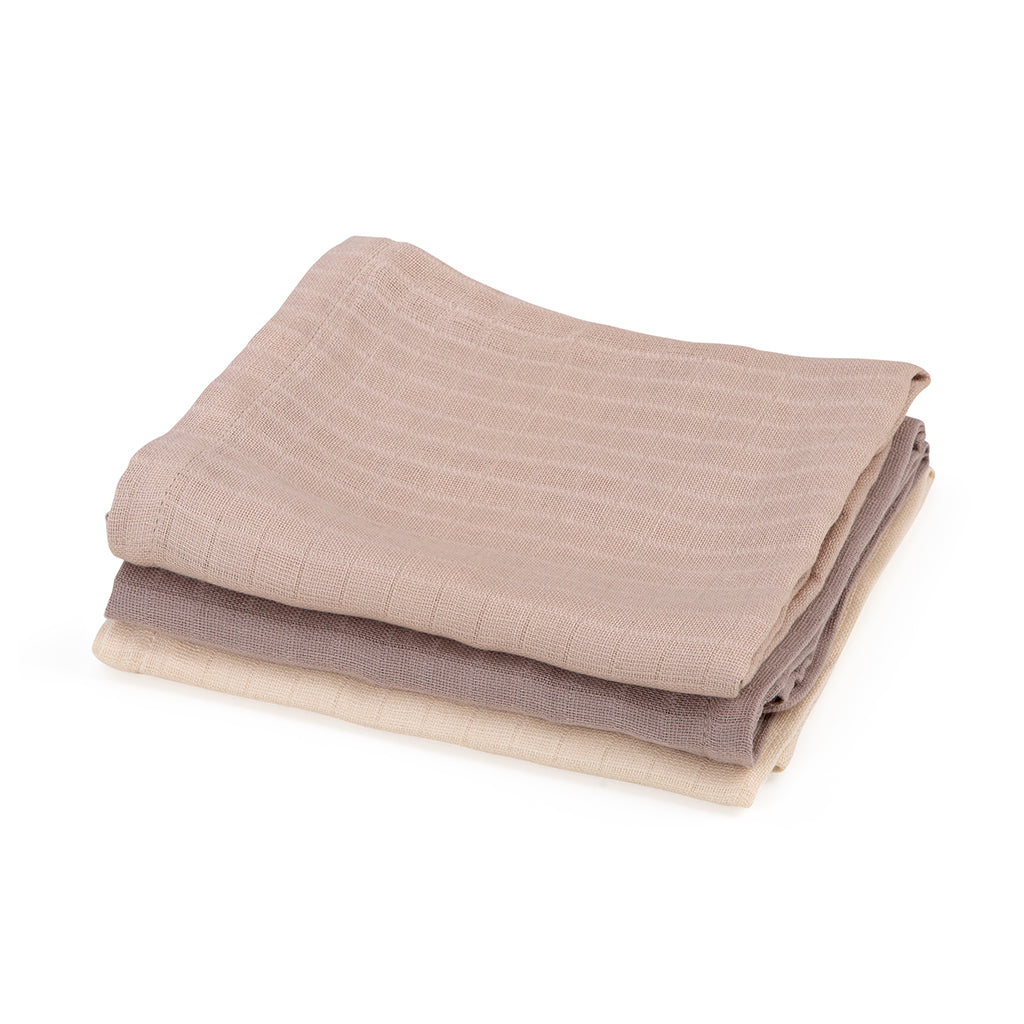 Sebra stofbleer, 3 stk. økologisk, Moonlight beige