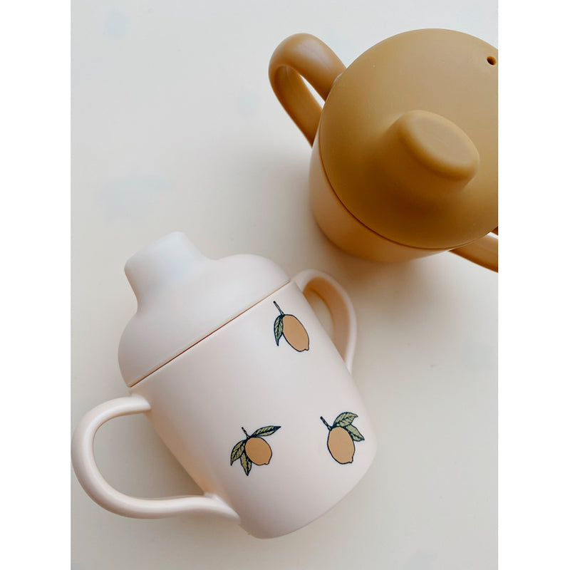 Konges Sløjd drikkekopp m. tut i silikon, 2-pk Sippy - Lemon