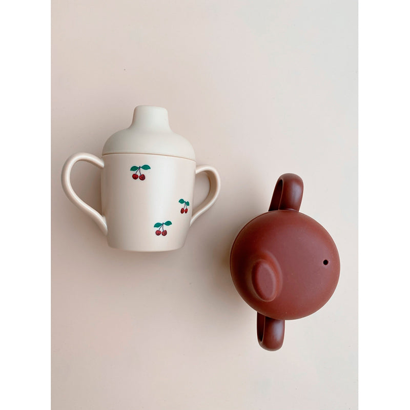 Konges Sløjd drikkekopp m. tut i silikon, 2-pak Sippy - Cherry