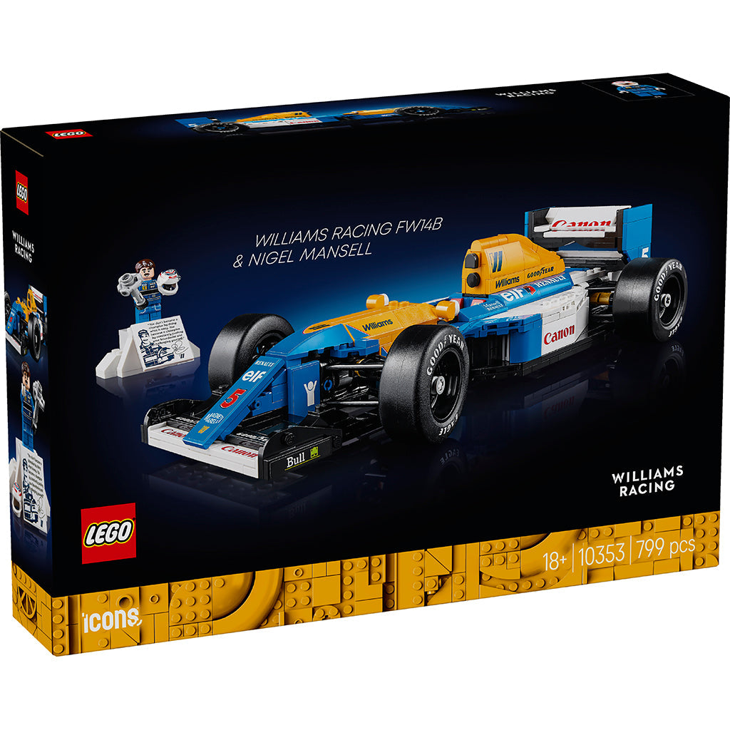 LEGO Icons Williams Racing FW14B og Nigel Mansell æske