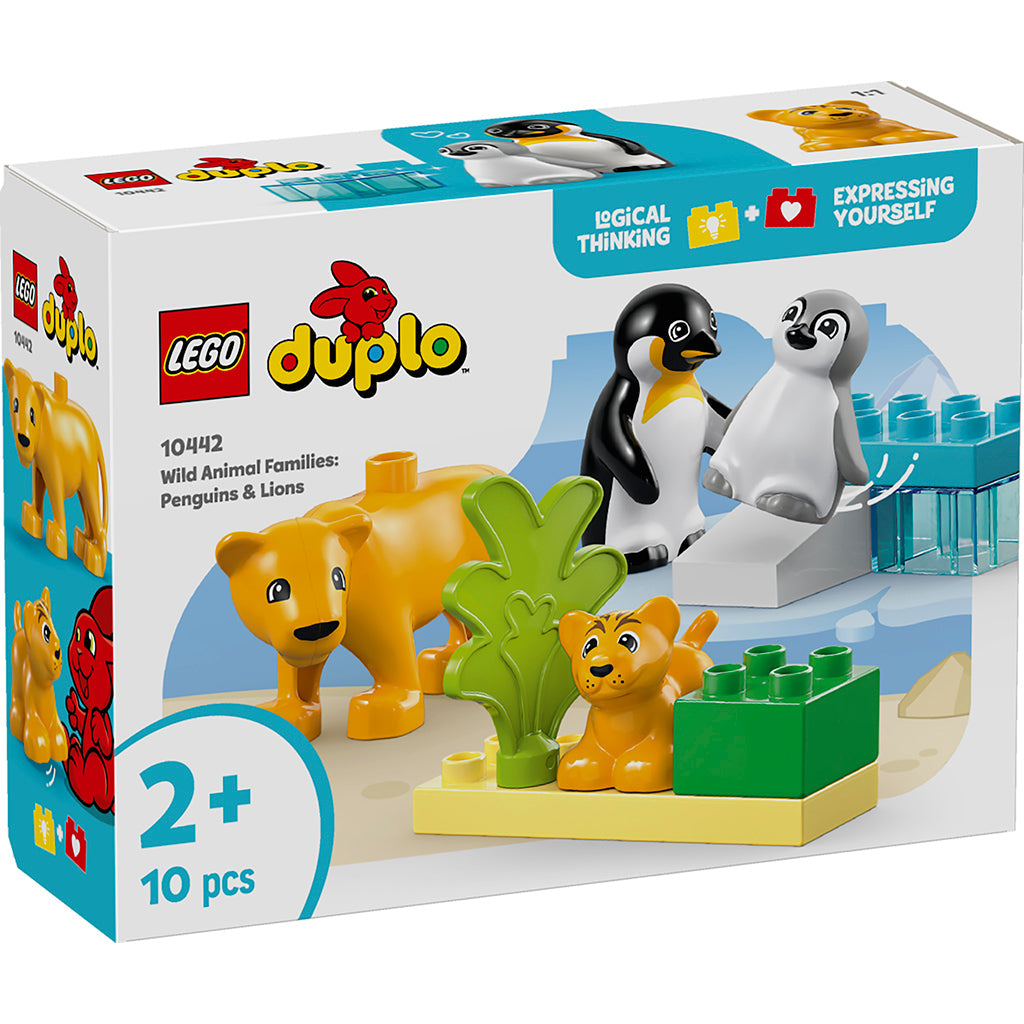 LEGO DUPLO Town vilde dyrefamilier: pingviner og løver, æskebillede