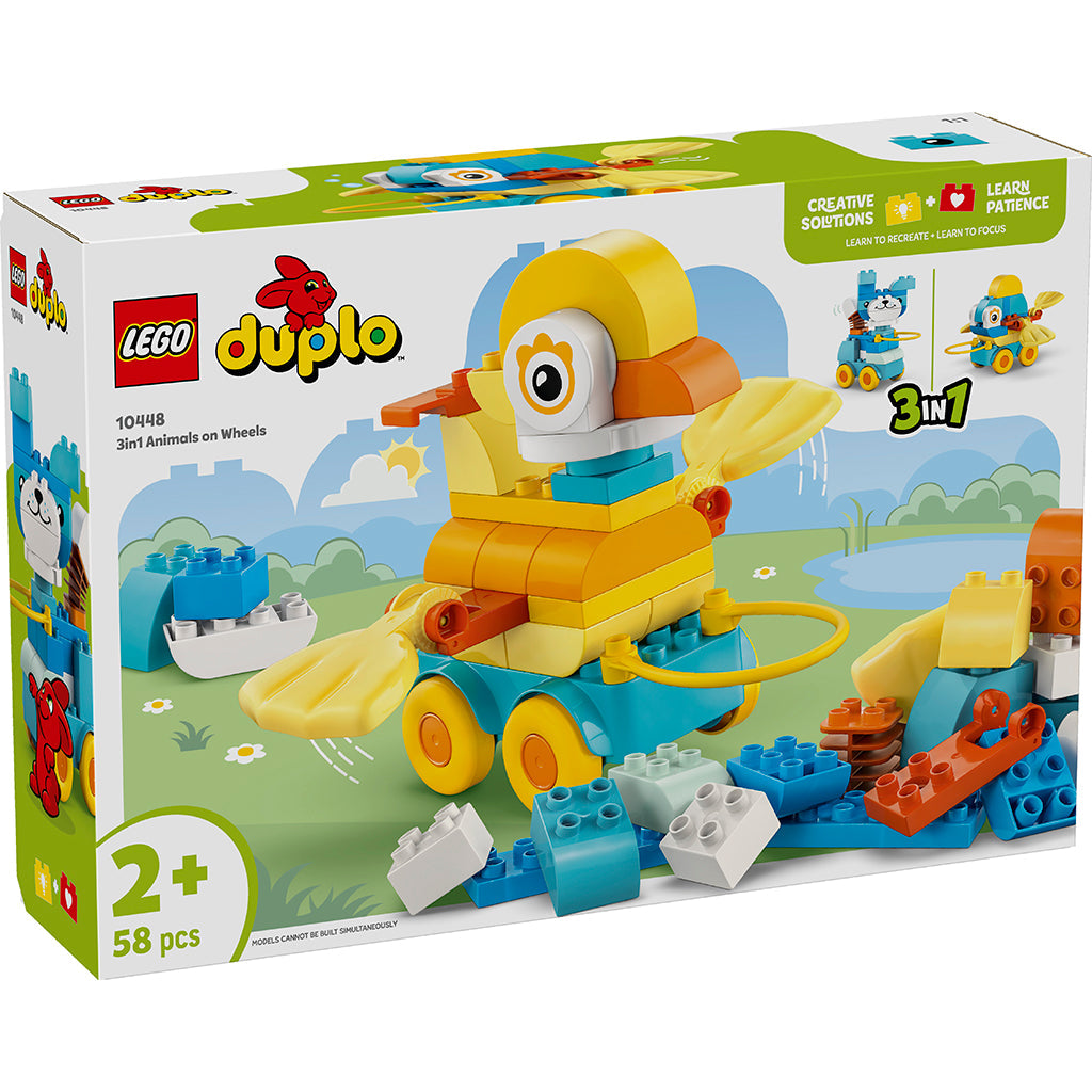 LEGO DUPLO Town, 3-i-1-dyr på hjul kassebillede