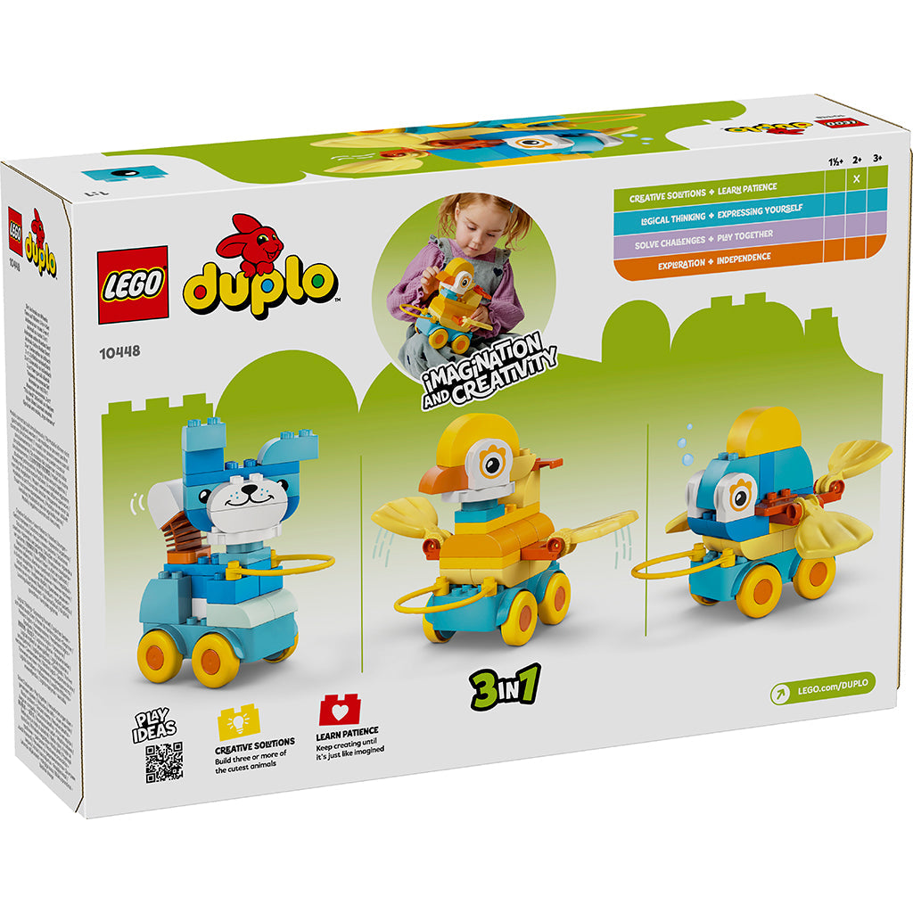 LEGO® DUPLO® Town, 3-i-1-dyr på hjul