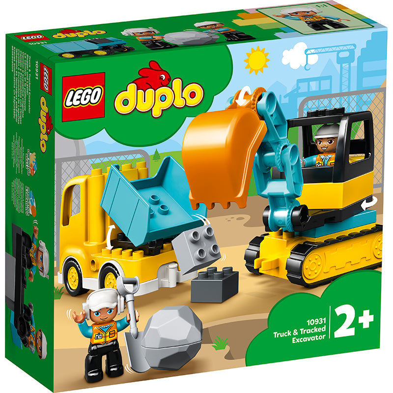 LEGO Duplo lastbil og gravemaskine på larvefødder i æske