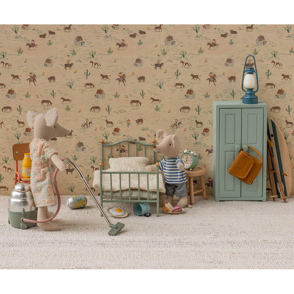 Maileg dukketilbehør, Vintage seng til mus - Mint