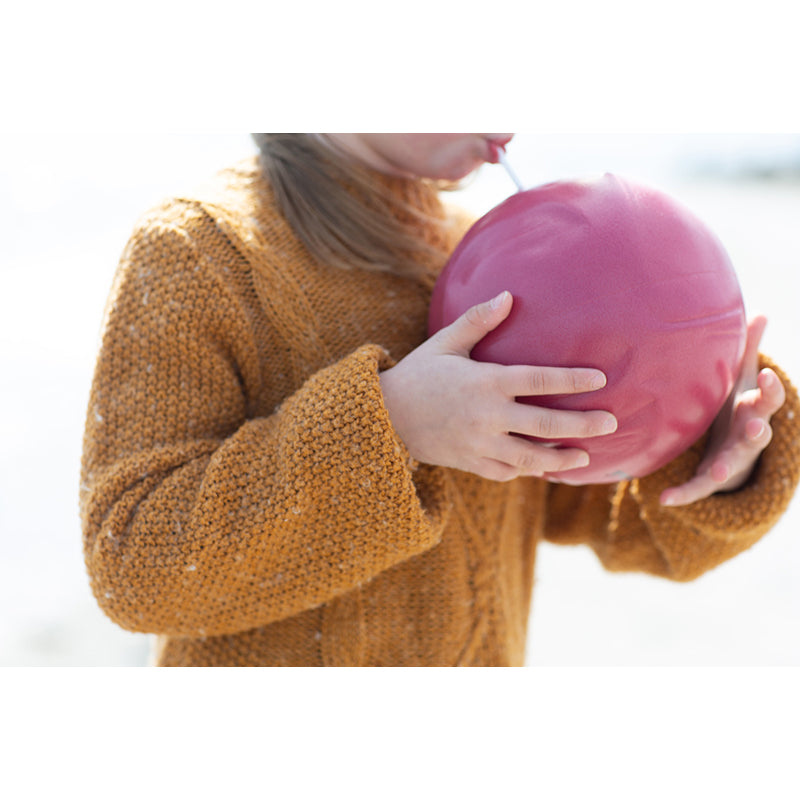 Scrunch-ball, oppblåsbar bløt ball - Cherry red