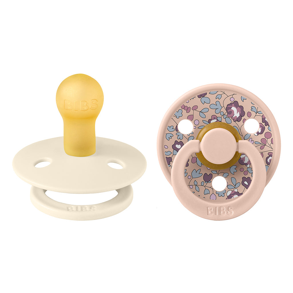 Bibs Liberty, 2-pak Colour, smokker i naturgummi, str. 2 - Eloise - Blush mix