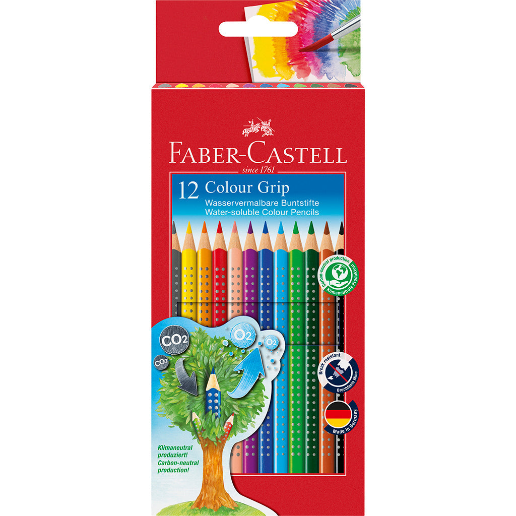 Faber-Castell, 12 stk Grip akvarell fargeblyanter