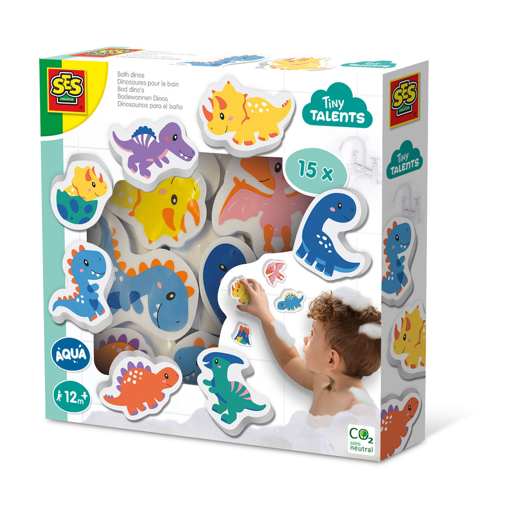 SES Creative Badeleker, Badefigurer i skum - Dinoer