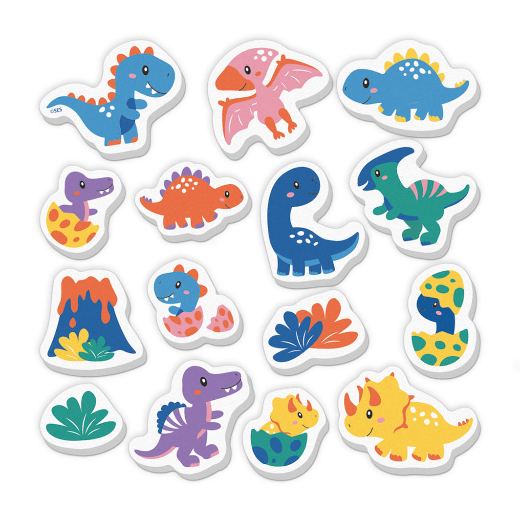 SES Creative Badeleker, Badefigurer i skum - Dinoer