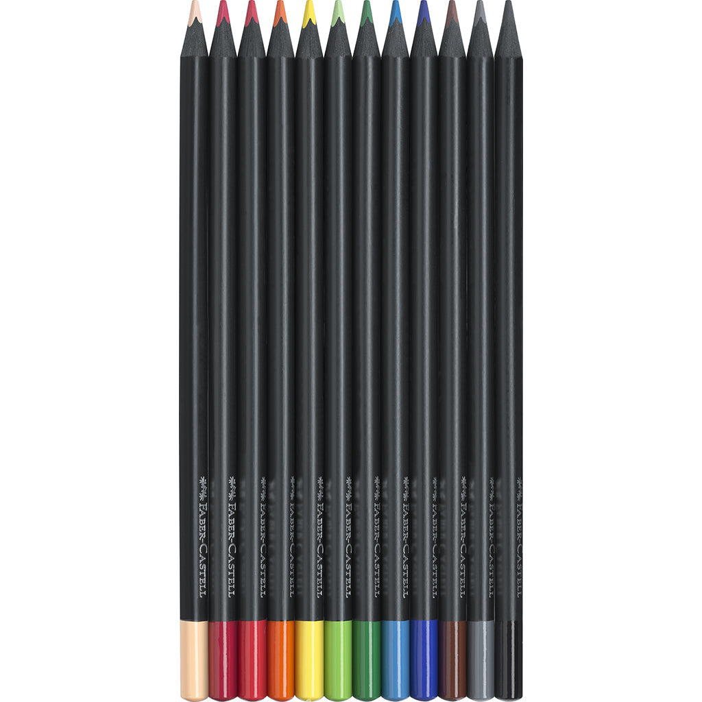 Faber-Castell, Black Edition, 12 stk fargeblyanter - ass. farger