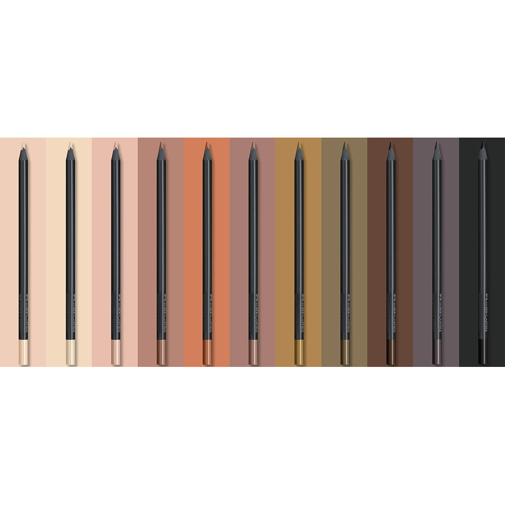 Faber-Castell, Black Edition, 12 stk fargeblyanter - Skintones