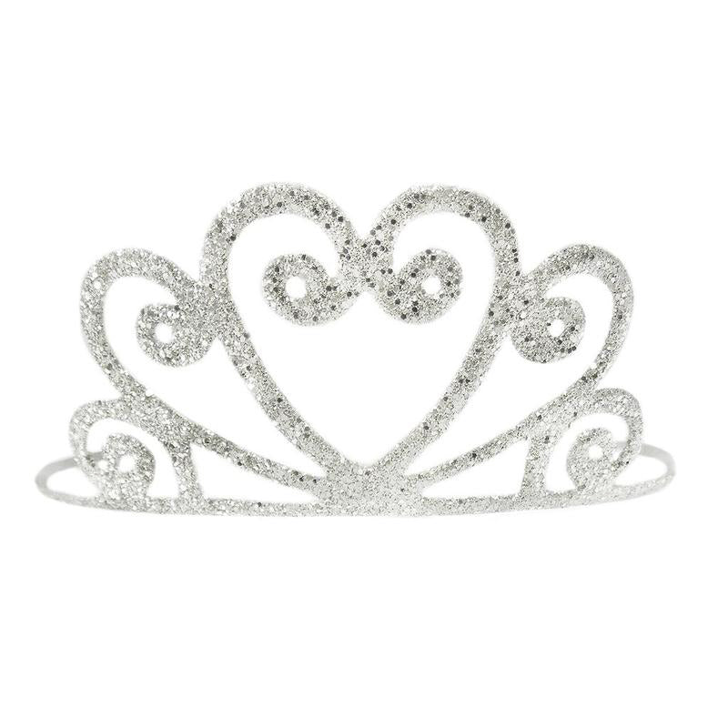 Great Pretenders hårbøjle m. diadem, Sølvglitter