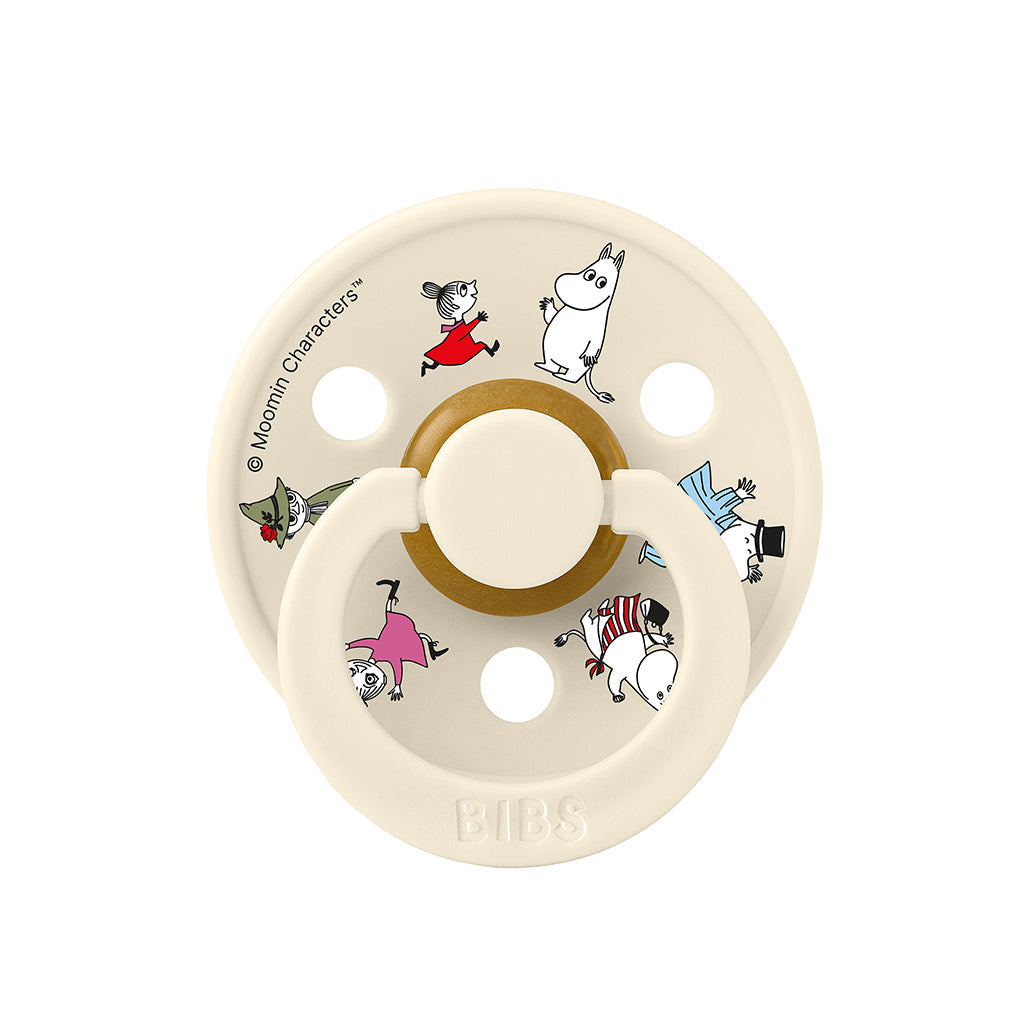 Bibs sut i naturgummi, 2-pakning, str. 2 – Moomin – Ivory mix