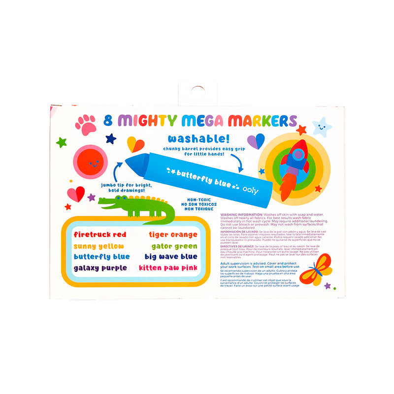 Ooly Mighty Mega Markers, 8 jumbo tusjer