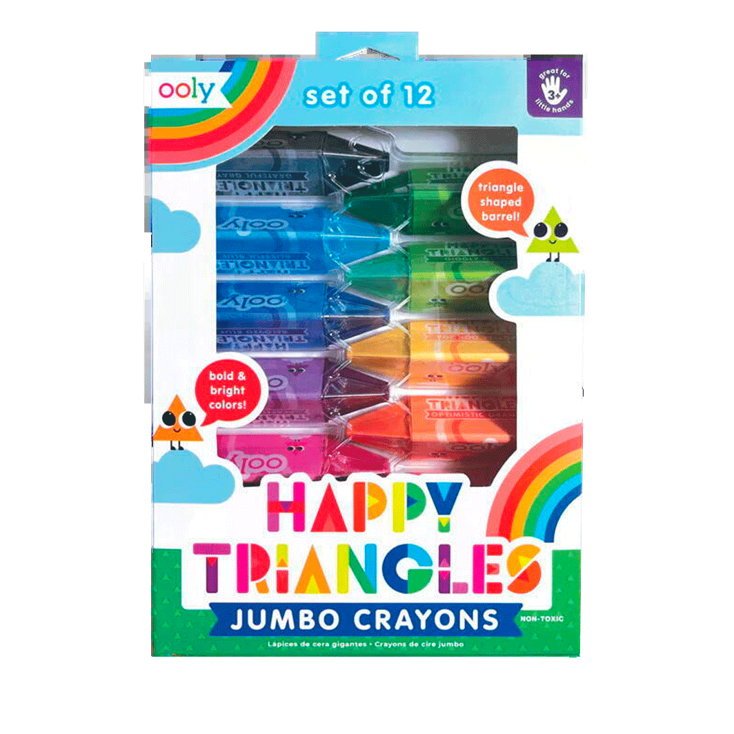 Ooly Jumbo farger, Happy Triangles - 12 stk.