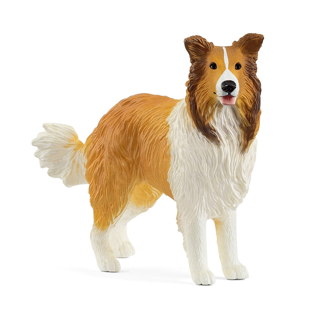 Schleich Collie hundefigur i brune og hvide farver