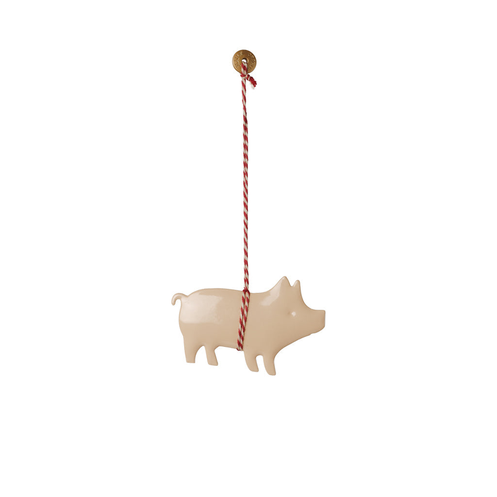 Maileg julepynt, Metalophæng, gris - Rosa