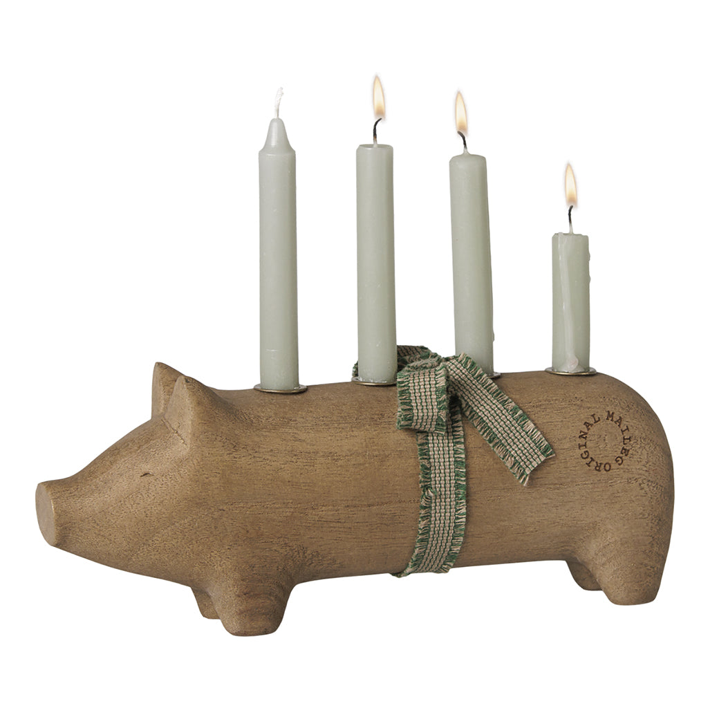 Maileg adventslysestake, medium, grå – natur