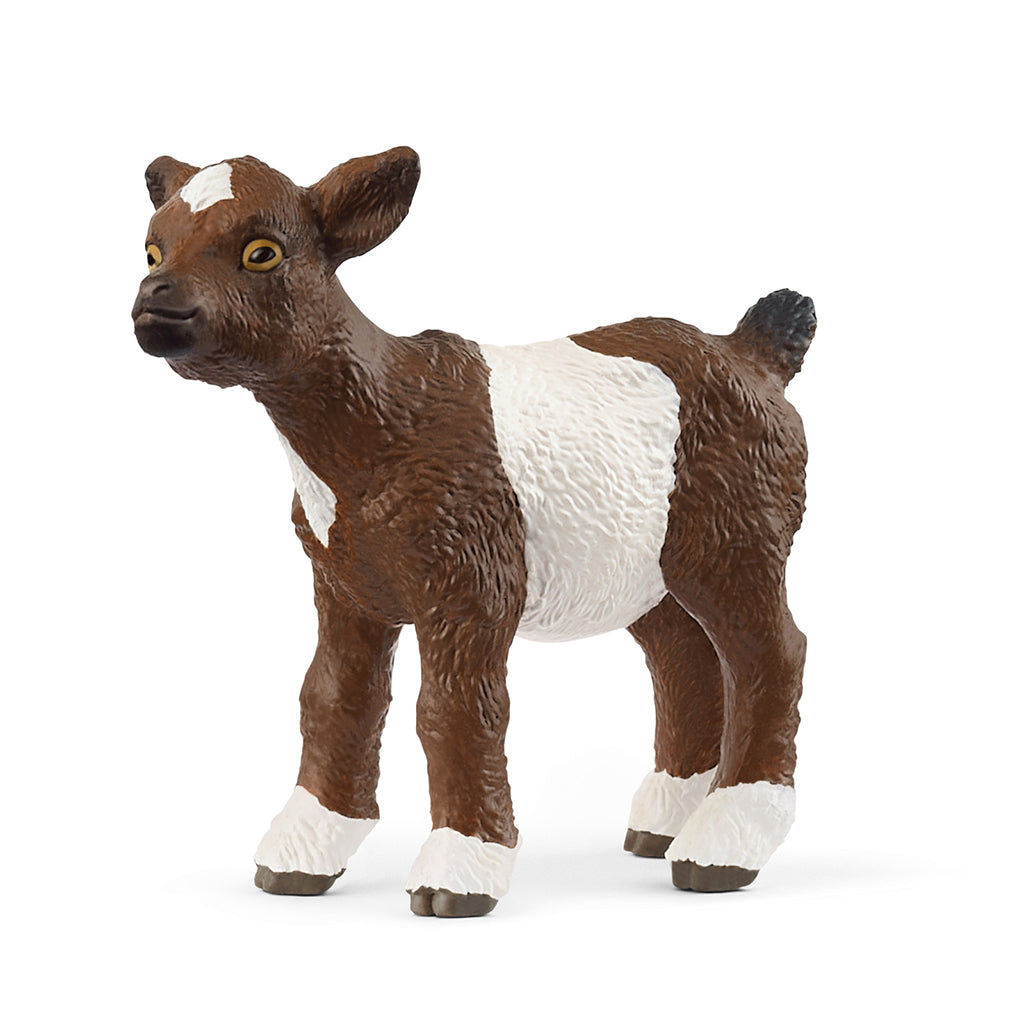 Schleich lille gedekid hvid og brun figur