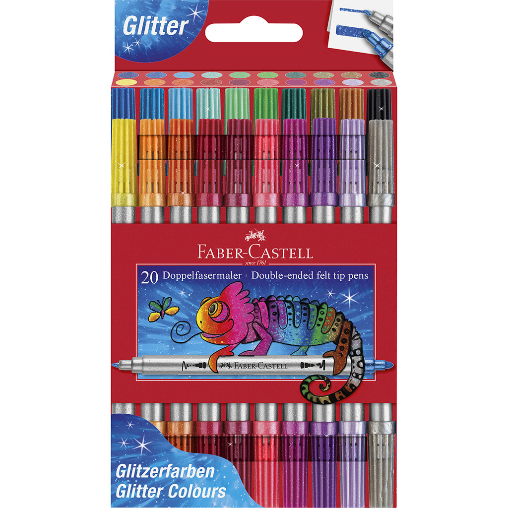 Faber-Castel, Tusjer med glitter 20 stk – dobbeltsidig