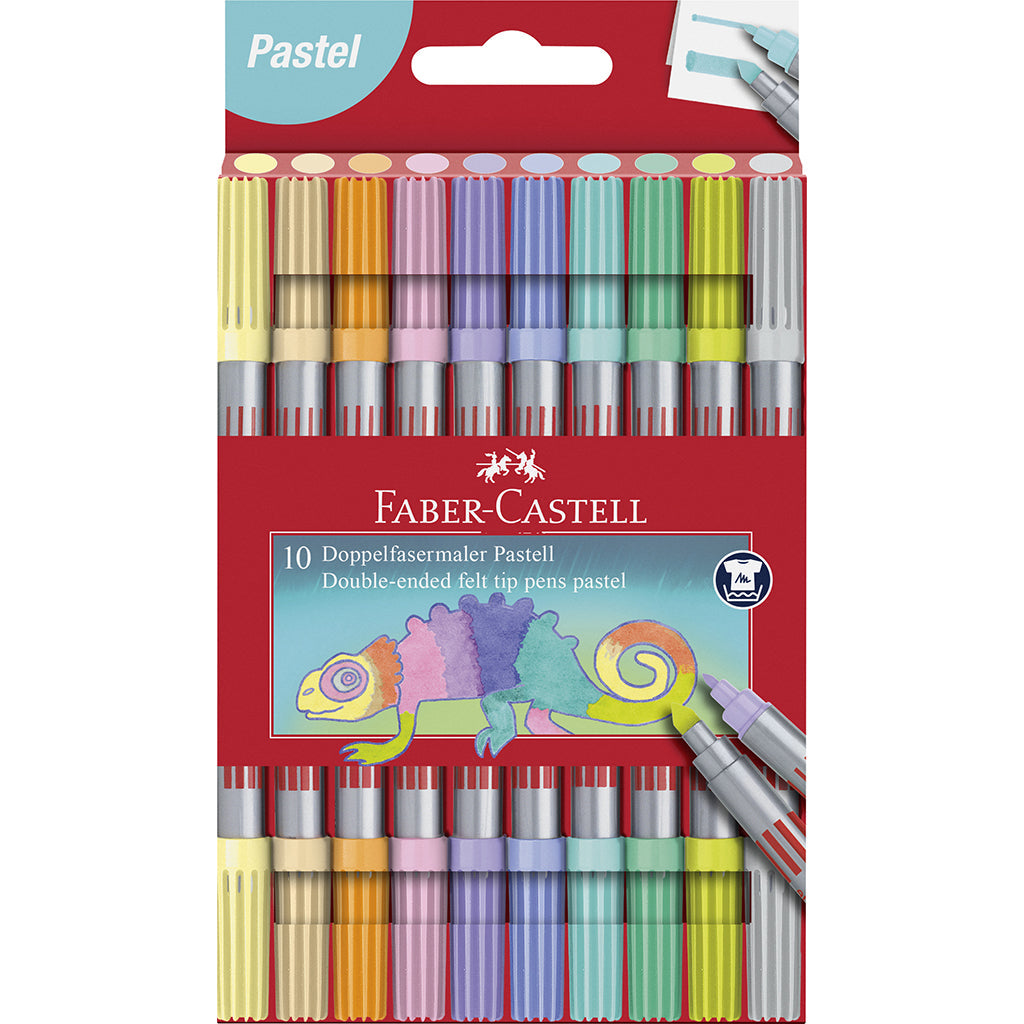 Faber-Castell dobbel tuscher tyk tynd spids 10 stk pastel nuancer