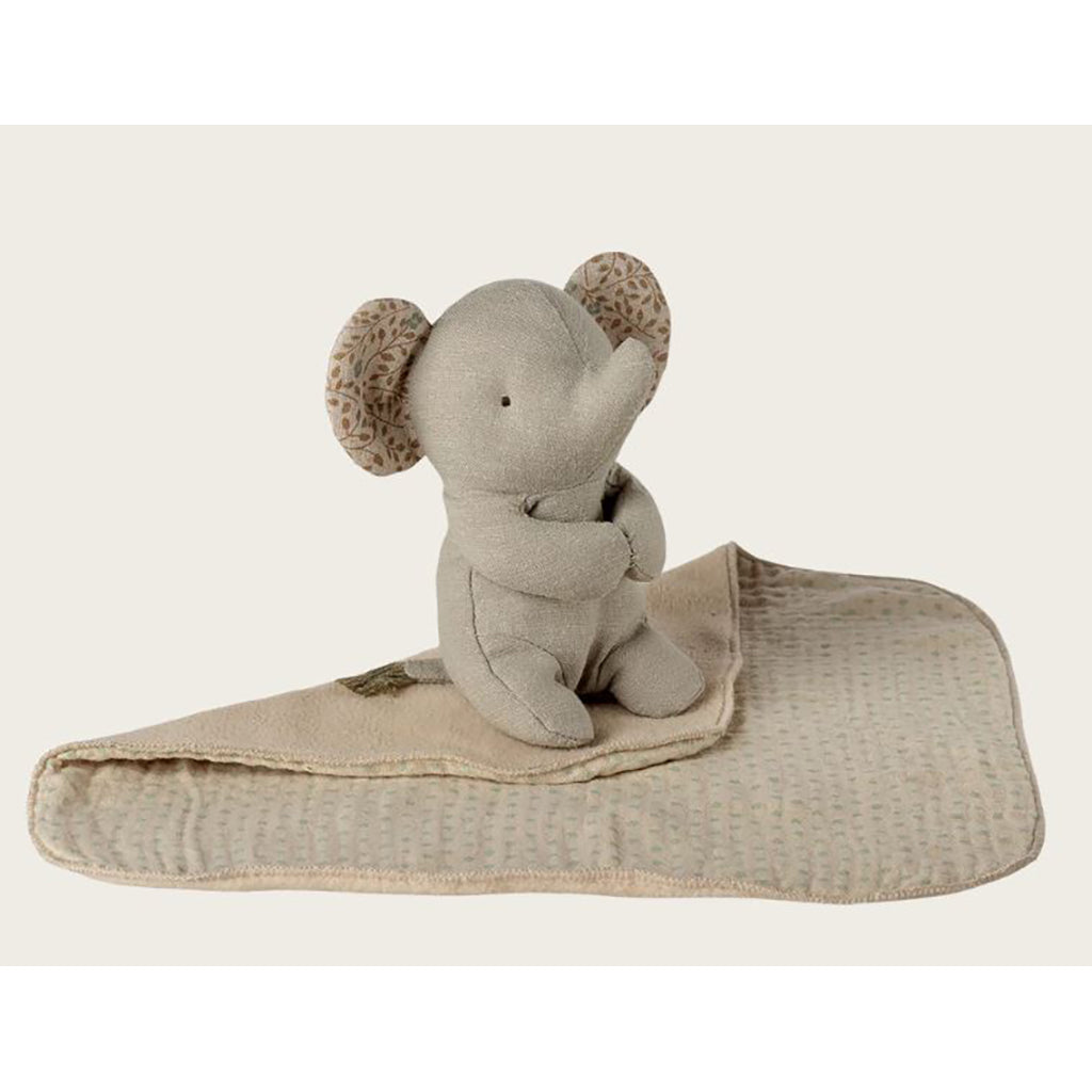 Maileg Lullaby friends, Elefant bamse, Mini - Grå