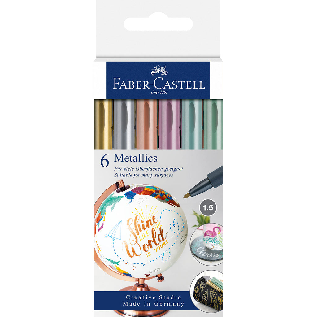Faber-Castell Metallic marker, 6 stk.