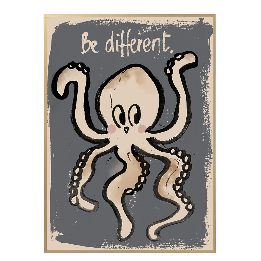 Studio Loco børneplakat, Octo blæksprutte, 50 x 70 cm
