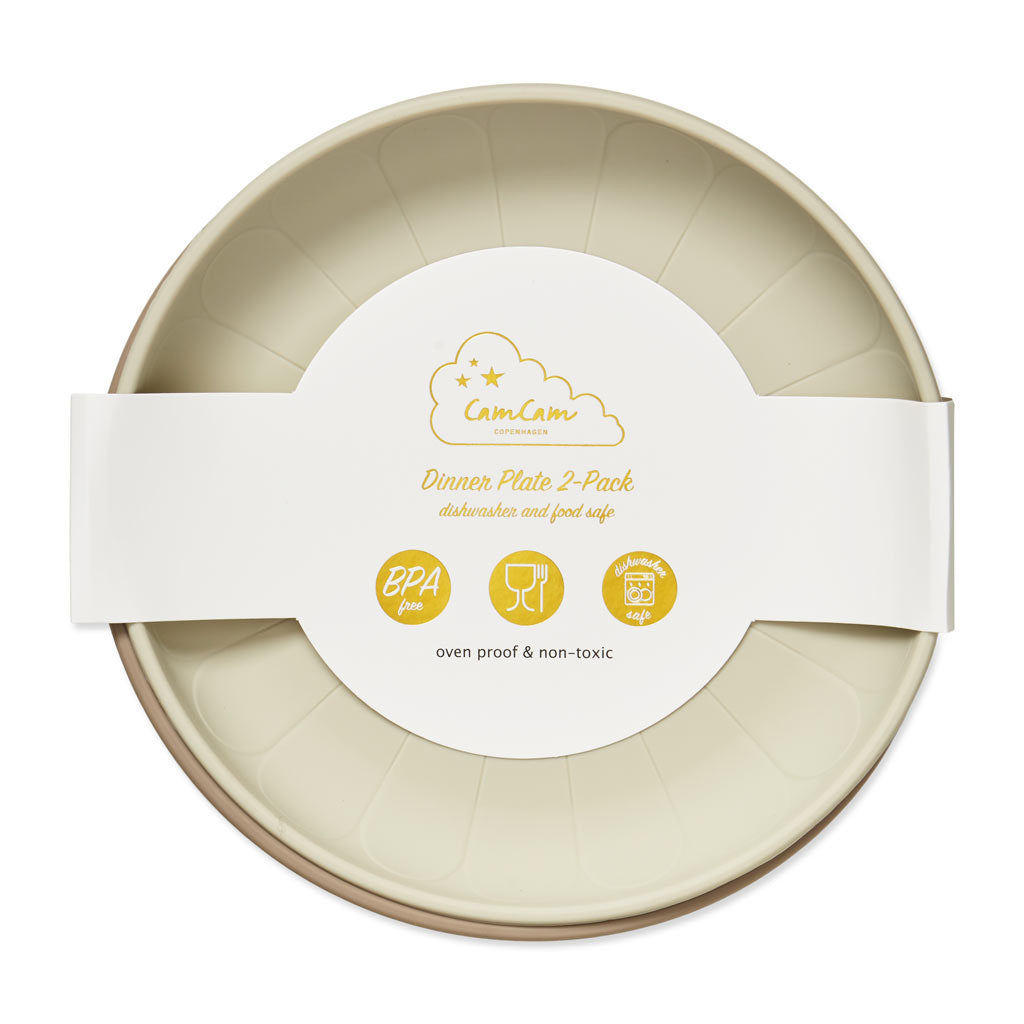 Cam Cam flat tallerken, 2-pak, Flower plates - Earth mix