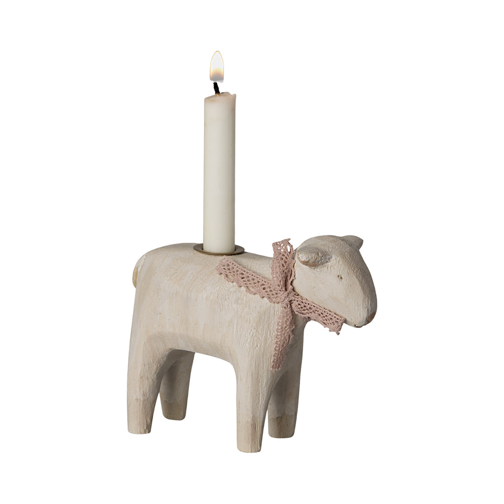 Maileg Lysestake i tre, lam – Rosa