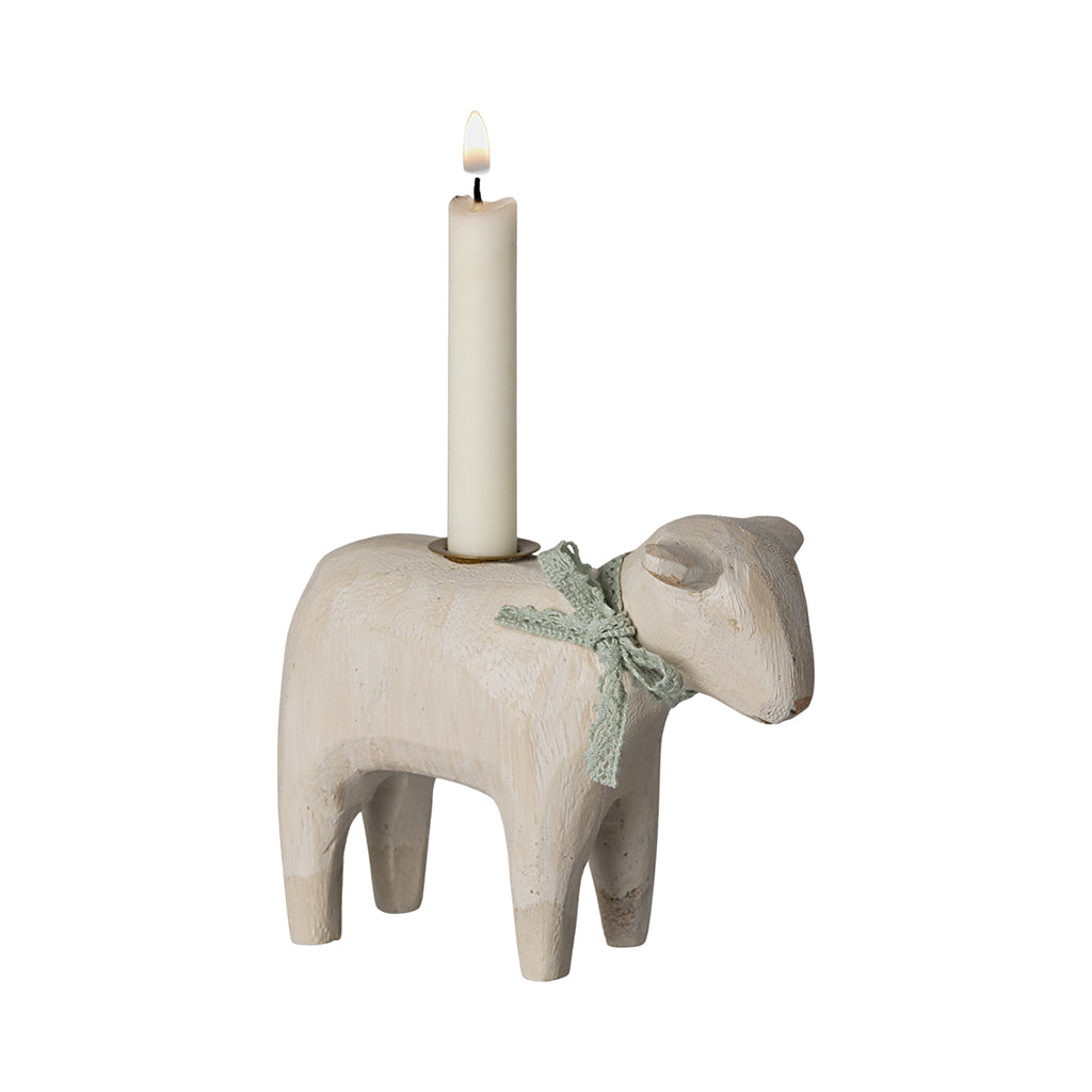 Maileg Lysestake i tre, lam - Mint