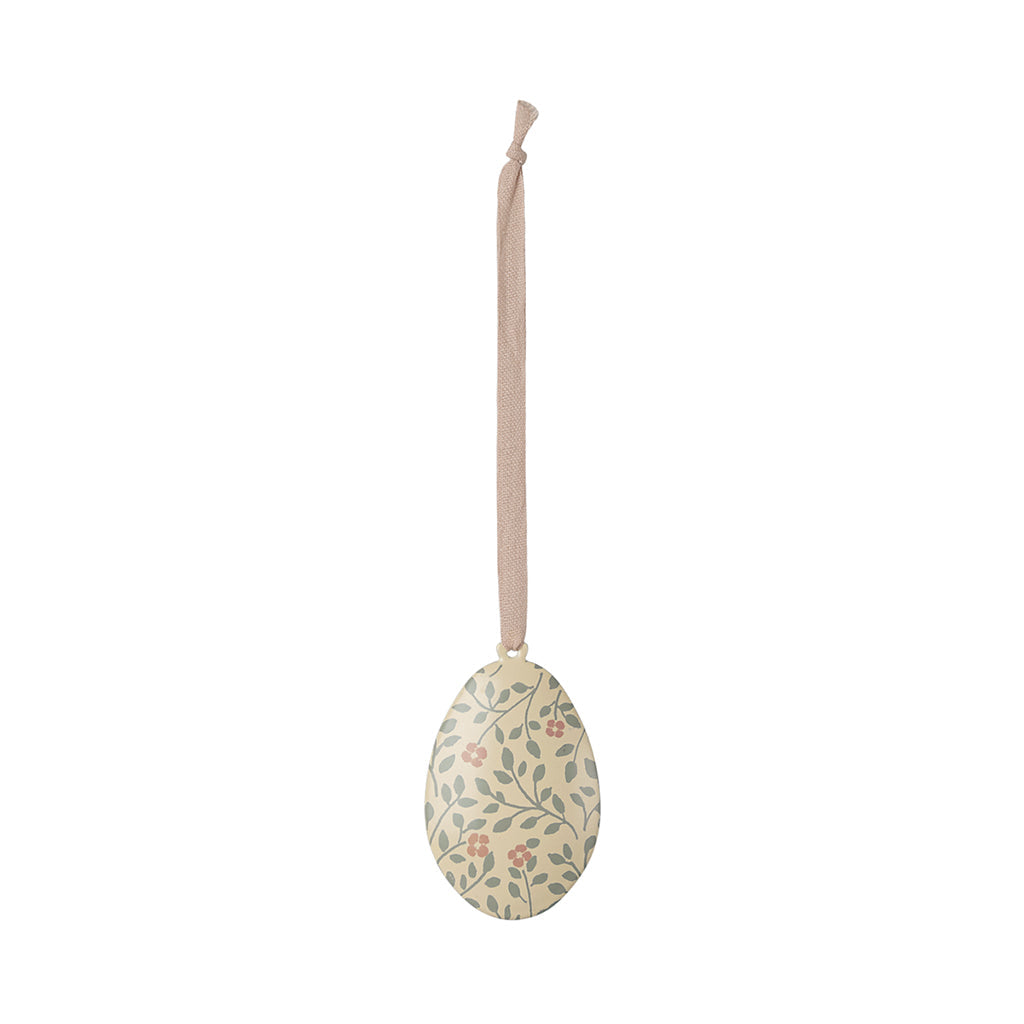 Maileg påskepynt, ornament i metal i oliven farve med blade og blomster.