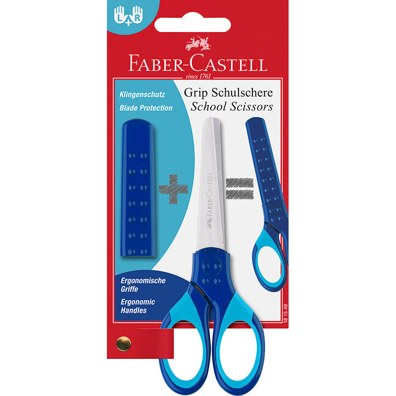 Faber-Castell børnesaks m. til højre og ventre hånd incl etui - blå