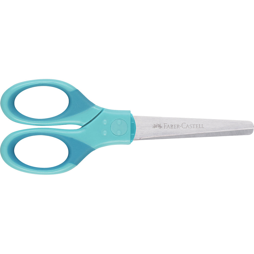 Faber-Castell barnesaks for både høyre- og venstrehendte, inkl. etui – turkis