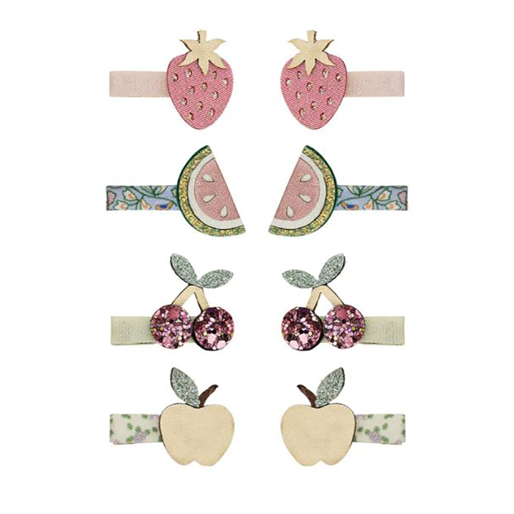 Mimi & Lula 8 hårklemmer, Mini Fruit salad spring on the farm