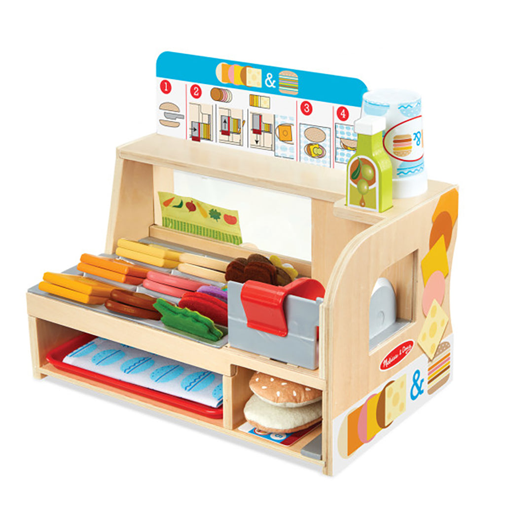 Melissa & Doug træ sandwichbar legemadssæt med 56 dele