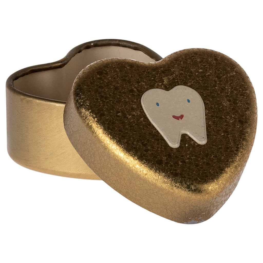 Maileg boks til melketenner, Tannboks, liten – Gull