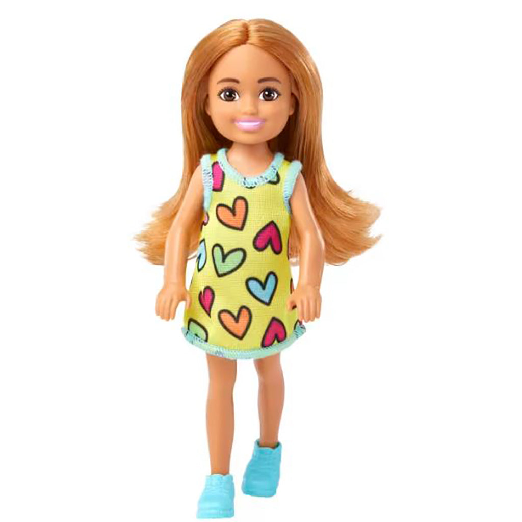 Barbie Chelsea dukke, Gul kjole med hjerter