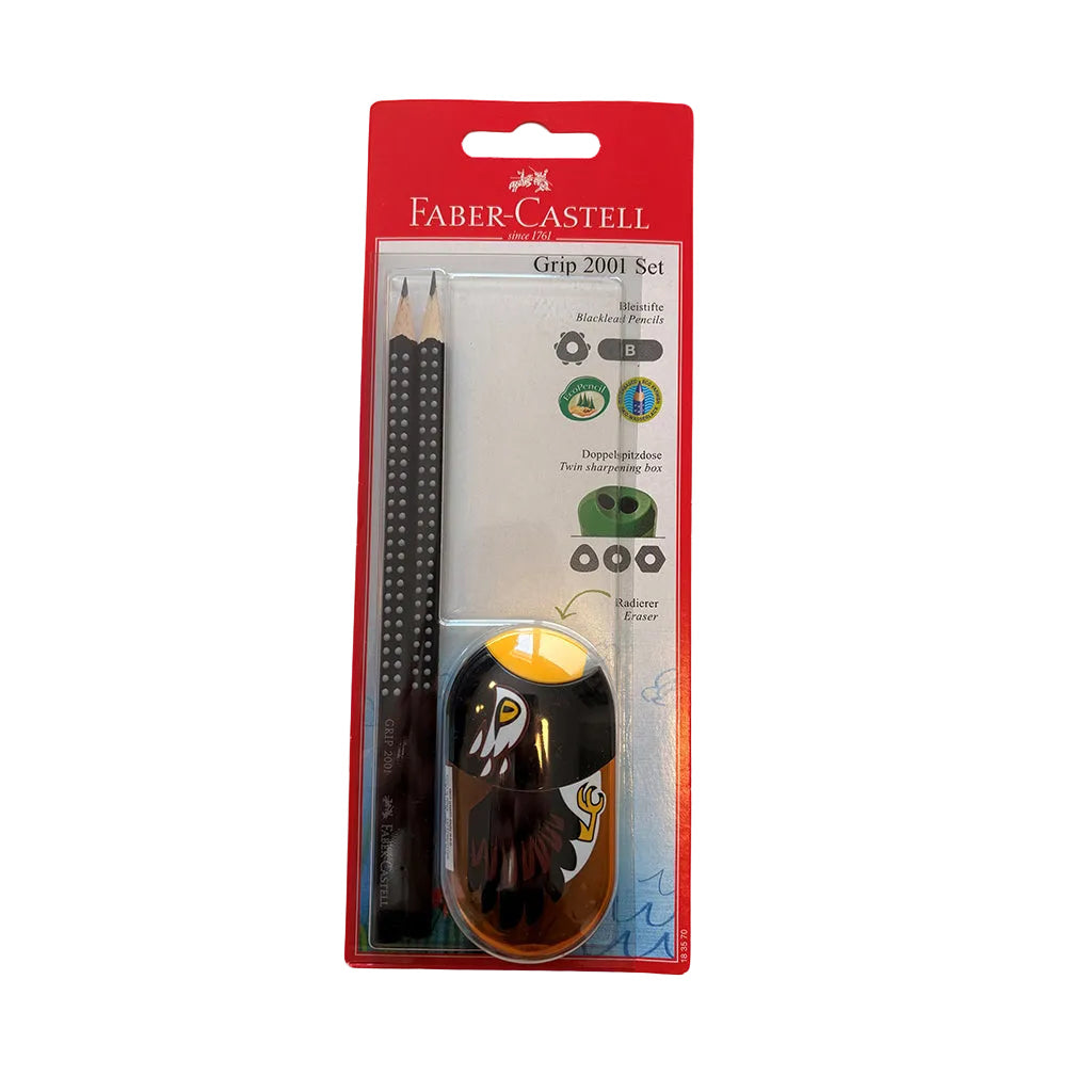 Faber-Castell 3-i-1 Grip set m ørn blyantspidser