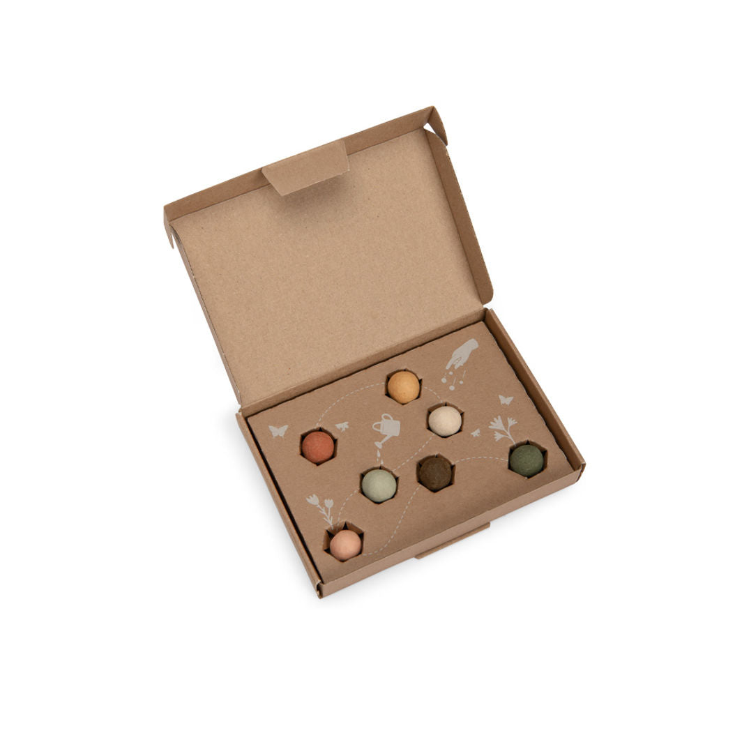 Moulin Roty, Sett med 7 frøkuler - Ville blomster