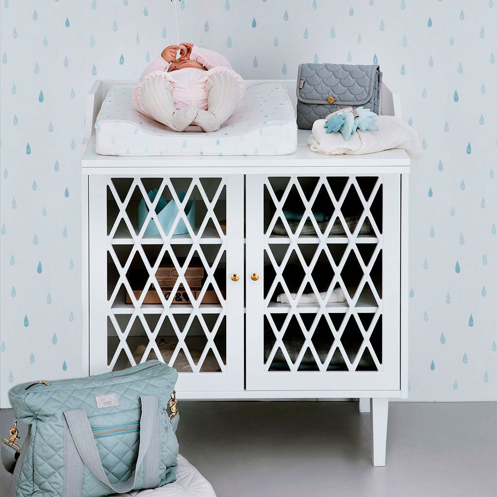 Cam Cam Harlekin stellebord i tre, Hvit