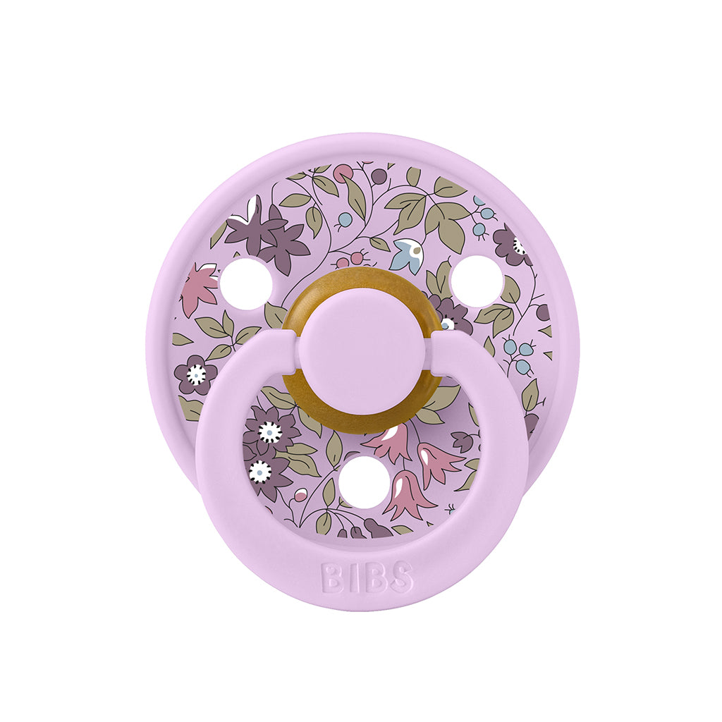 Bibs Liberty, 2-pk Colour, smokker i naturgummi, str. 2 - Chamomile Lawn - Violet Sky Mix