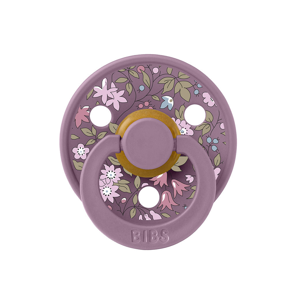 Bibs Liberty, 2-pk Colour, smokker i naturgummi, str. 2 - Chamomile Lawn - Violet Sky Mix