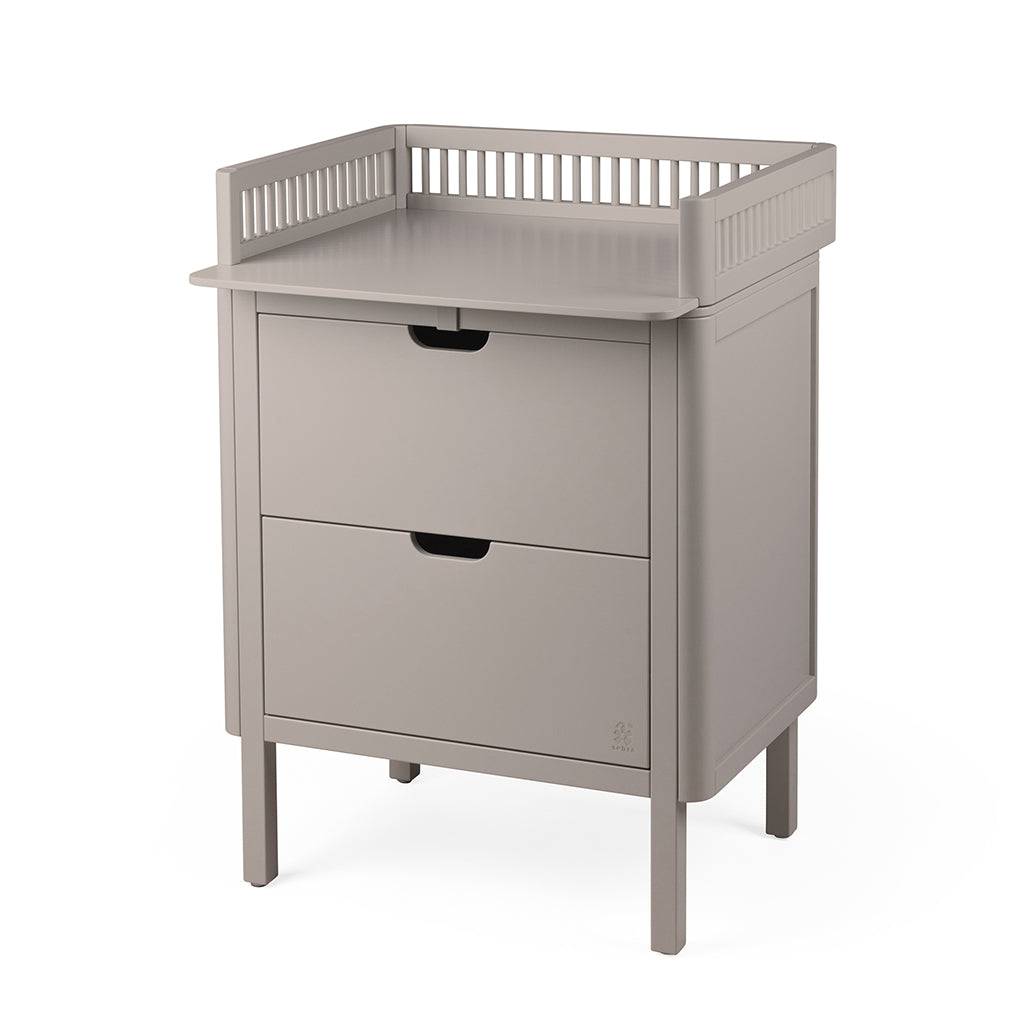 Sebra stellebord i tre, 2-i-1 design med skuffer - Jetty beige