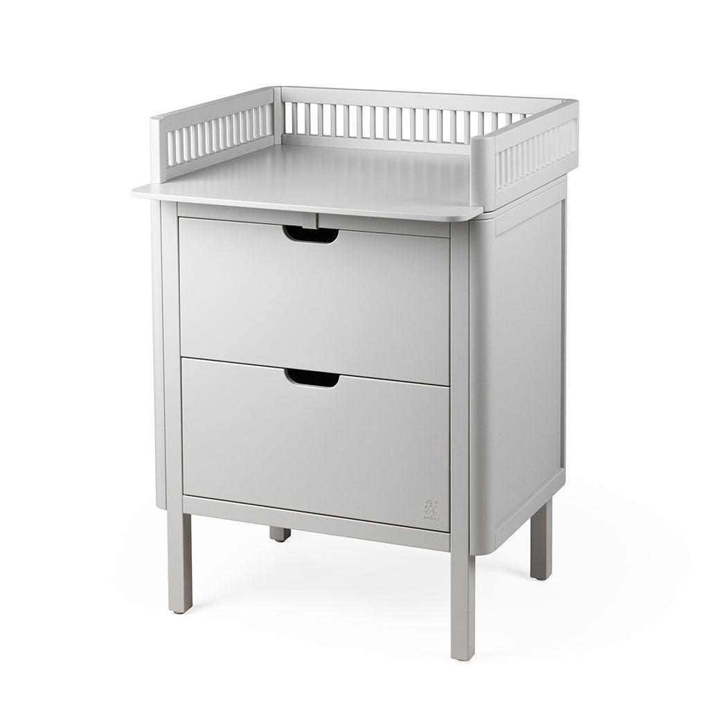 Sebra stellebord i tre, 2-i-1 design m. skuffer - Stone