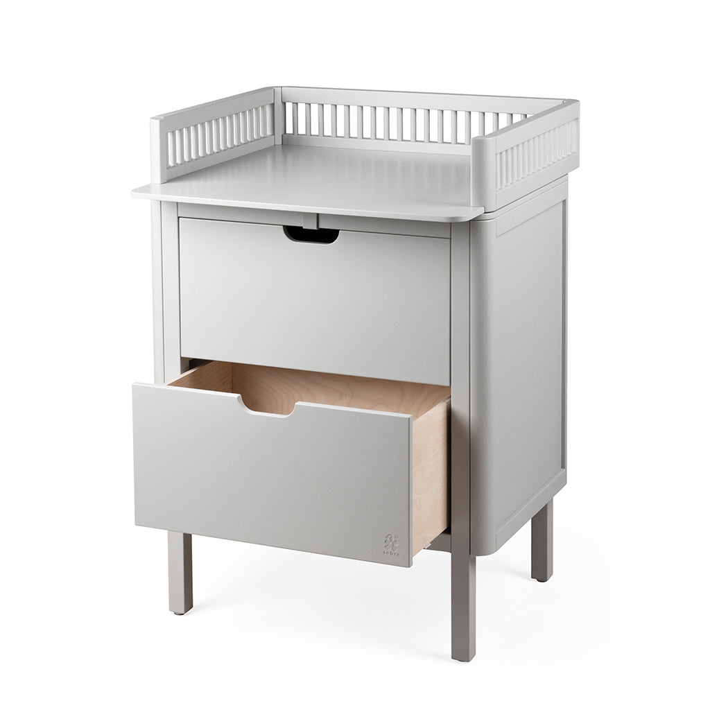 Sebra stellebord i tre, 2-i-1 design m. skuffer - Stone