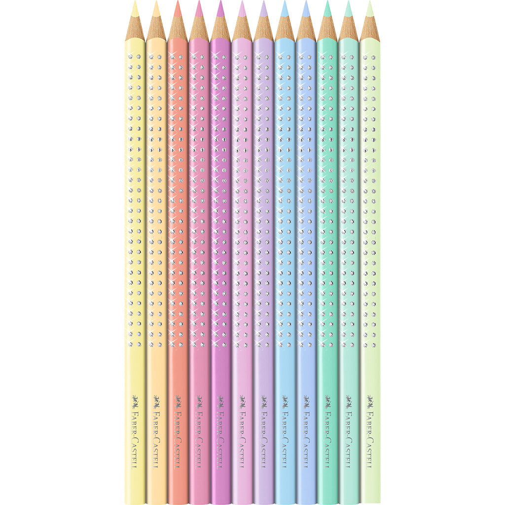 Faber-Castell, Fargeblyanter i metallboks, Sparkle – 12 stk. – pastel