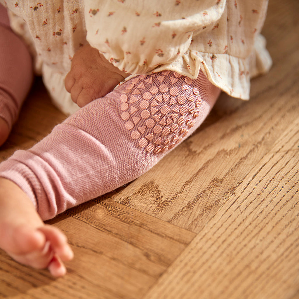 GoBabyGo kravleleggings med gummidutter, Soft pink